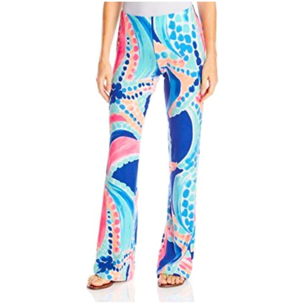 Lilly Pulitzer Georgia May Palazzo Pants Size XS Multi Ocean Jewels Print